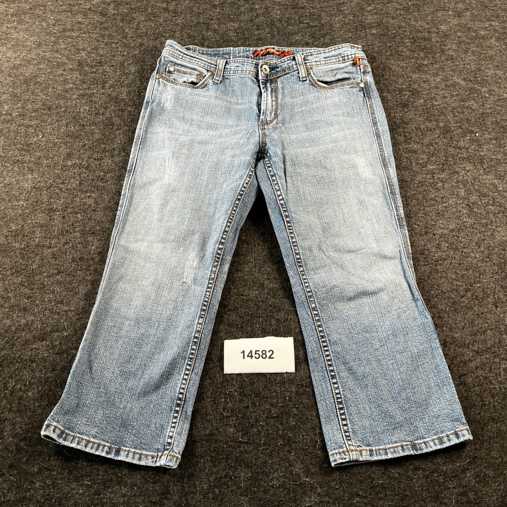 Vigoss Cropped Jeans Womens 11/12 Blue Denim Cotton Stretch Light Wash Outdoor